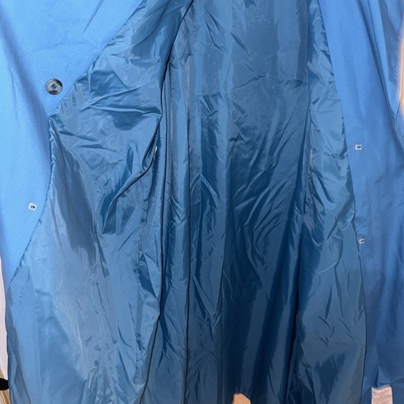 Vintage LONDON FOG Trench Coat Turquoise Blue Women's 16 Reg Belted USA - Picture 14 of 16